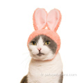 Mignon doux confortable lapin de lapin chapeau pour animaux de compagnie